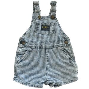 Vintage OshKosh B’Gosh Vestbak Railroad Stripe Shortalls Overalls Made in USA